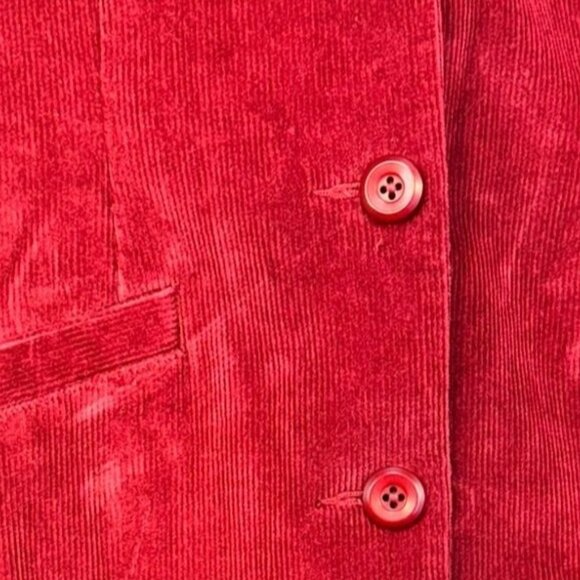 L.L.Bean Womens Academia Witchy Corduroy Blazer Jacket 4P Red - Picture 3 of 10